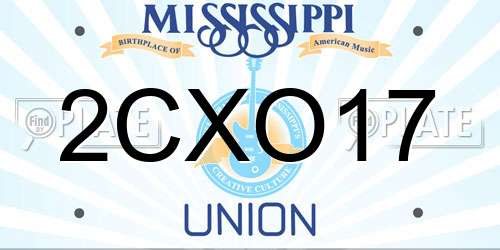 2CXO17 Mississippi License Plate