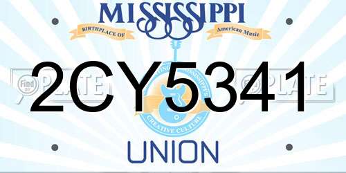 2CY5341 Mississippi License Plate
