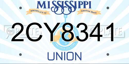 2CY8341 Mississippi License Plate