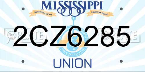 2CZ6285 Mississippi License Plate