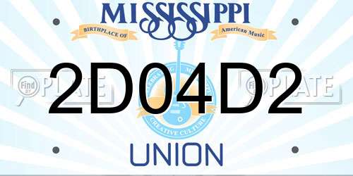 2D04D2 Mississippi License Plate
