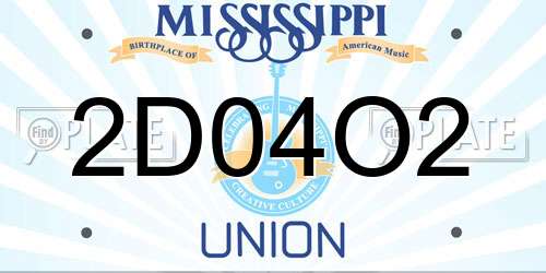2D04O2 Mississippi License Plate