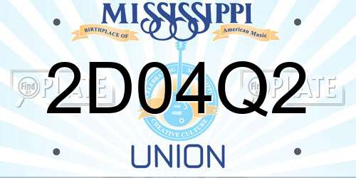 2D04Q2 Mississippi License Plate