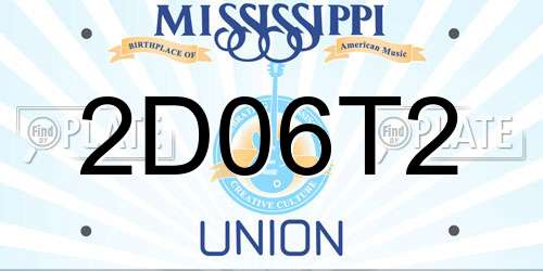 2D06T2 Mississippi License Plate