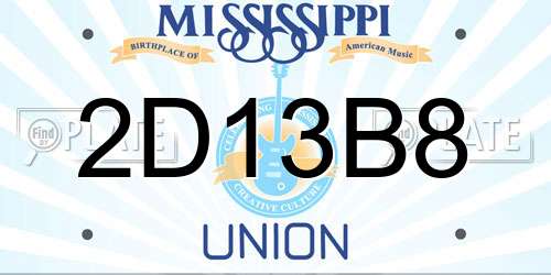 2D13B8 Mississippi License Plate