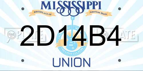 2D14B4 Mississippi License Plate