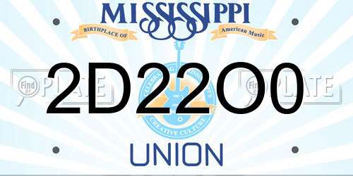 2D22O0 Mississippi License Plate
