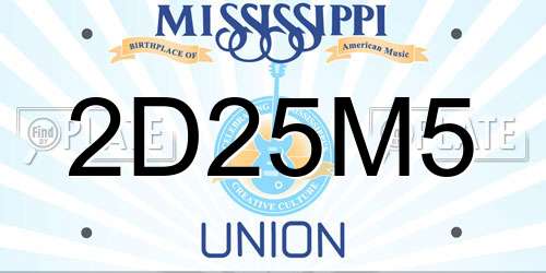 2D25M5 Mississippi License Plate