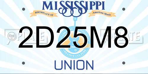 2D25M8 Mississippi License Plate