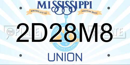 2D28M8 Mississippi License Plate