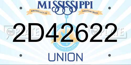 2D42622 Mississippi License Plate