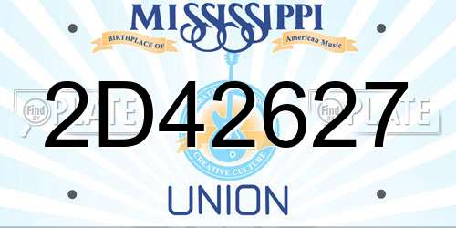 2D42627 Mississippi License Plate