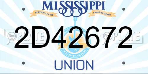 2D42672 Mississippi License Plate