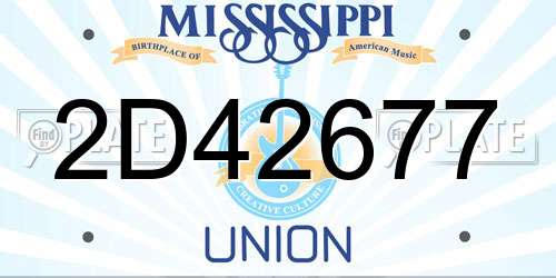 2D42677 Mississippi License Plate