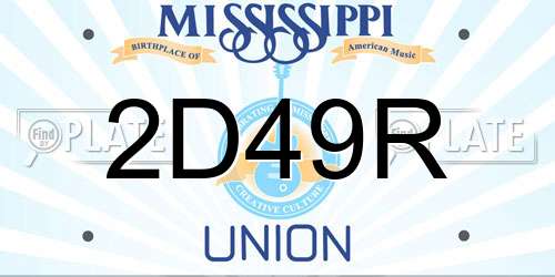 2D49R Mississippi License Plate