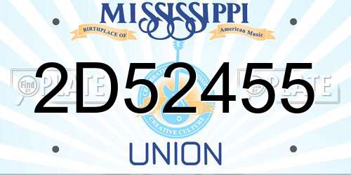 2D52455 Mississippi License Plate