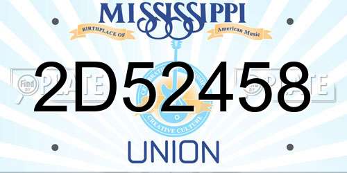 2D52458 Mississippi License Plate