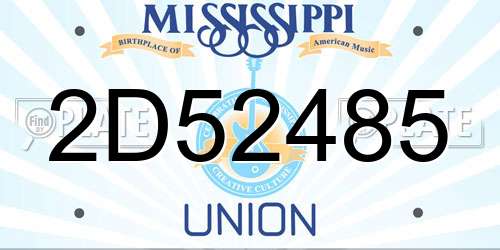 2D52485 Mississippi License Plate