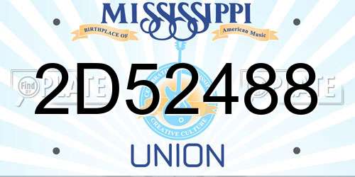 2D52488 Mississippi License Plate