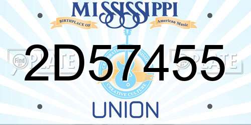 2D57455 Mississippi License Plate