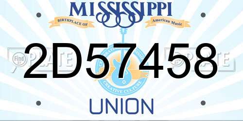 2D57458 Mississippi License Plate