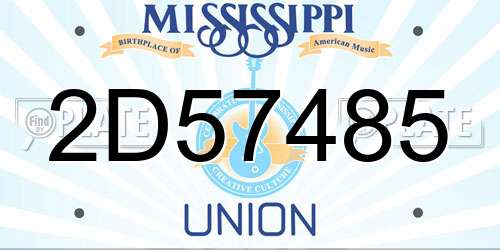 2D57485 Mississippi License Plate