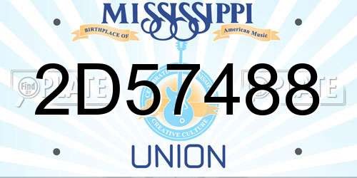 2D57488 Mississippi License Plate