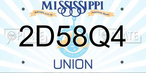 2D58Q4 Mississippi License Plate