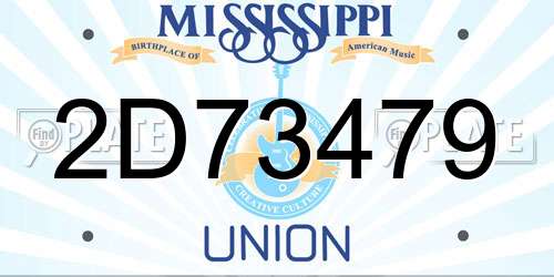 2D73479 Mississippi License Plate