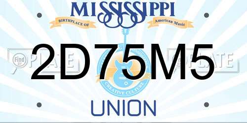 2D75M5 Mississippi License Plate