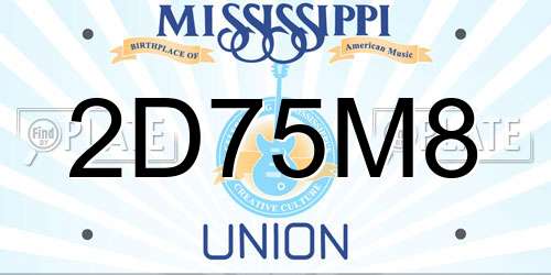 2D75M8 Mississippi License Plate