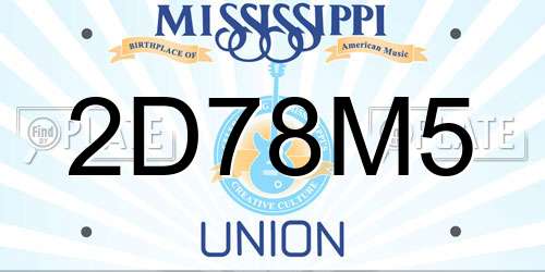 2D78M5 Mississippi License Plate