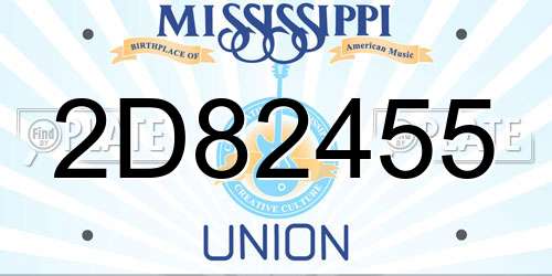 2D82455 Mississippi License Plate