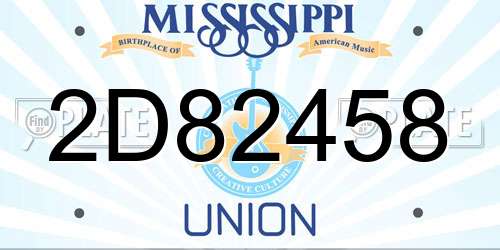 2D82458 Mississippi License Plate