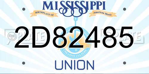 2D82485 Mississippi License Plate