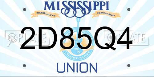2D85Q4 Mississippi License Plate
