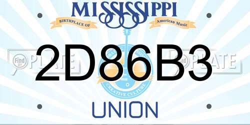 2D86B3 Mississippi License Plate