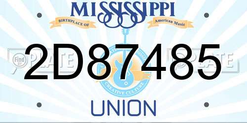 2D87485 Mississippi License Plate