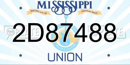 2D87488 Mississippi License Plate