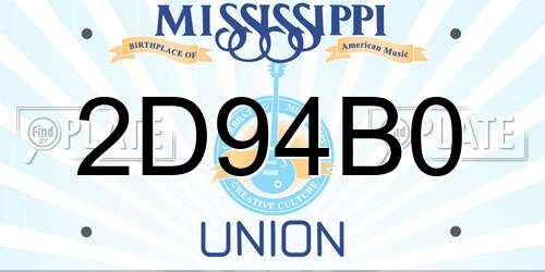 2D94B0 Mississippi License Plate