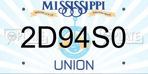 2D94S0 Mississippi License Plate