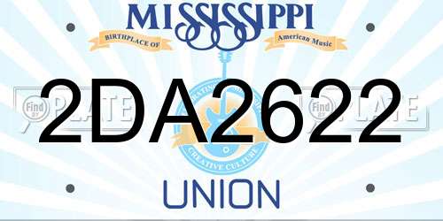 2DA2622 Mississippi License Plate