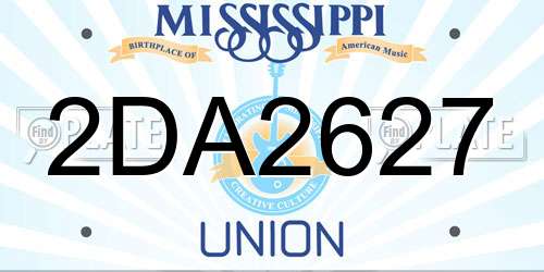 2DA2627 Mississippi License Plate