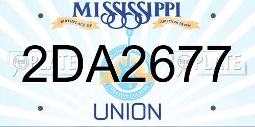 2DA2677 Mississippi License Plate