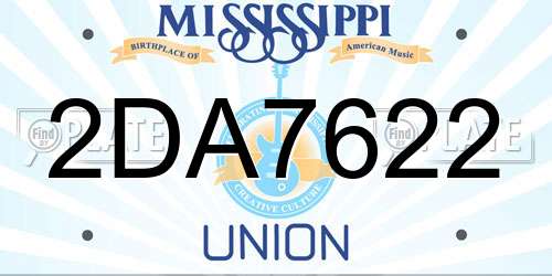 2DA7622 Mississippi License Plate