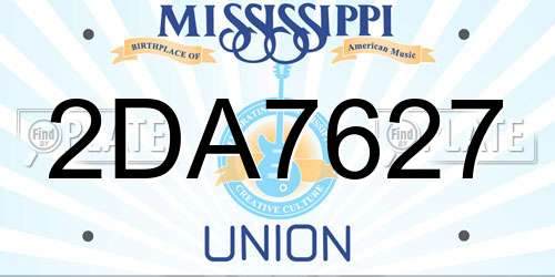 2DA7627 Mississippi License Plate