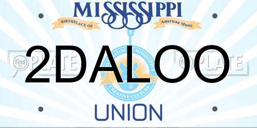 2DALOO Mississippi License Plate
