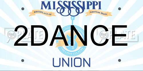 2DANCE Mississippi License Plate