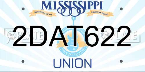 2DAT622 Mississippi License Plate