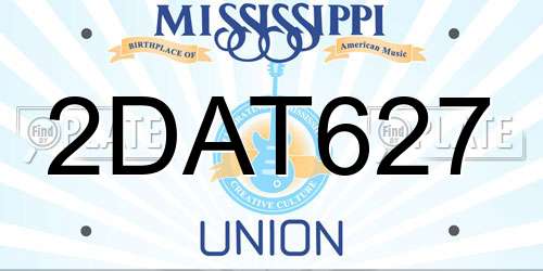 2DAT627 Mississippi License Plate